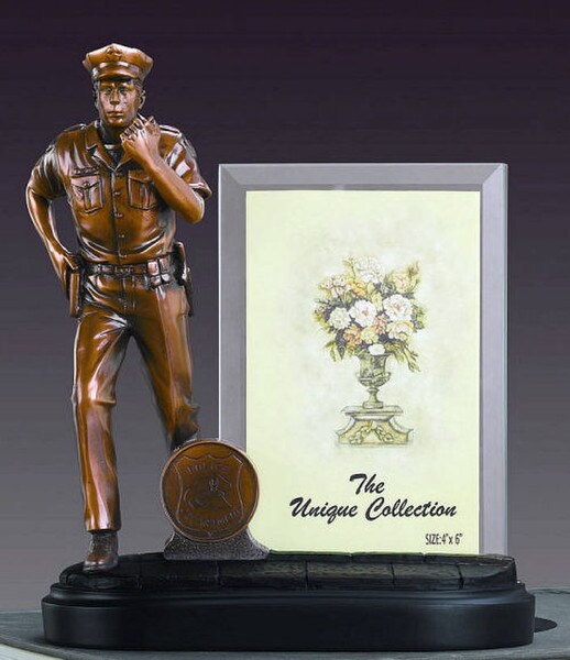 Policeman Picture Frame Sculpture Award Memorial Tribute Hero